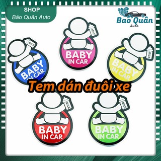 Tem dán Baby In Car bằng NHÔM trang trí ô tô xe hơi
