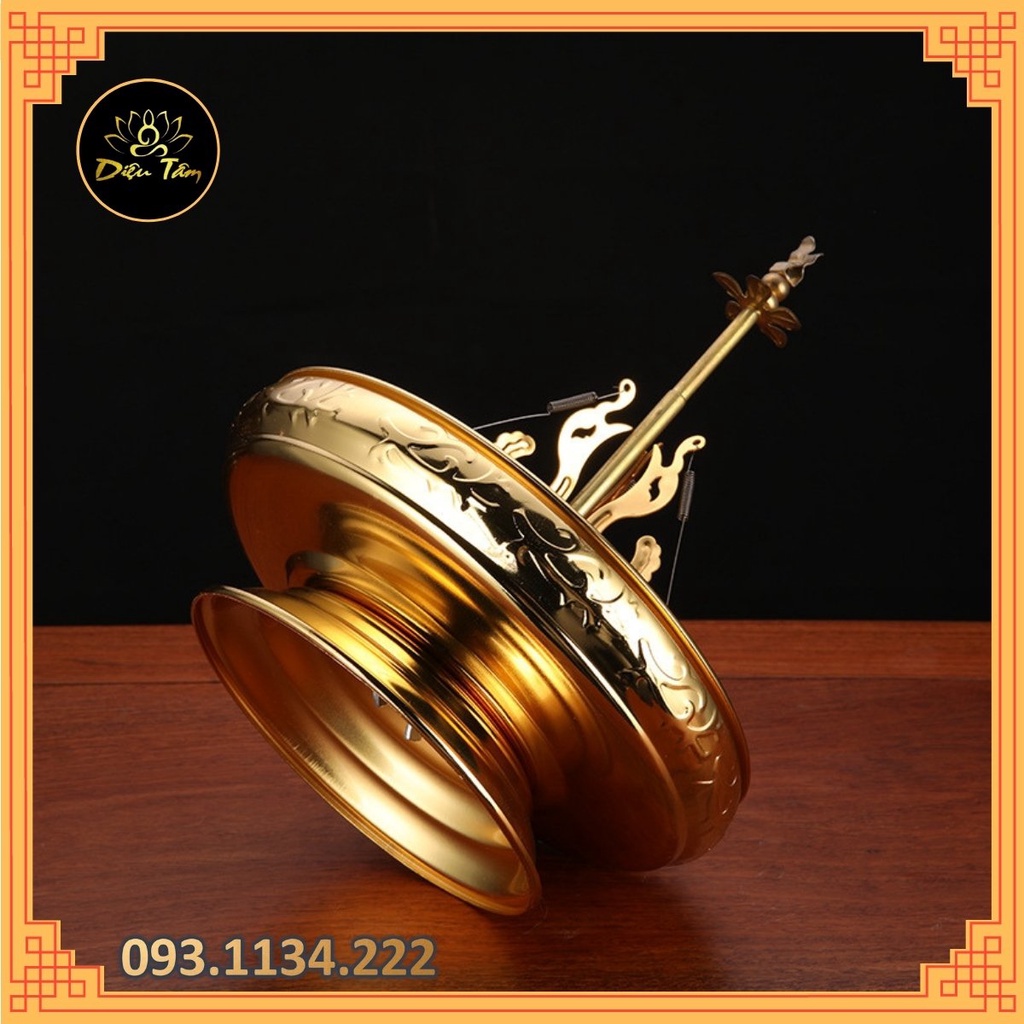 Đĩa đốt nhang trầm rồng vàng