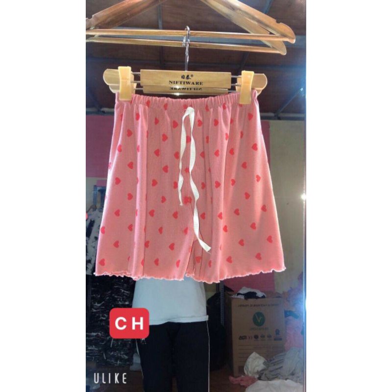 Quần đùi tim hồng 🦋SHORT THÁI LAN🌸Quần ngủ nữ siêu xinh (35-55kg),Dáng xòe, cạp chun, vải cotton mịn mát co giãn 4 chiều | BigBuy360 - bigbuy360.vn