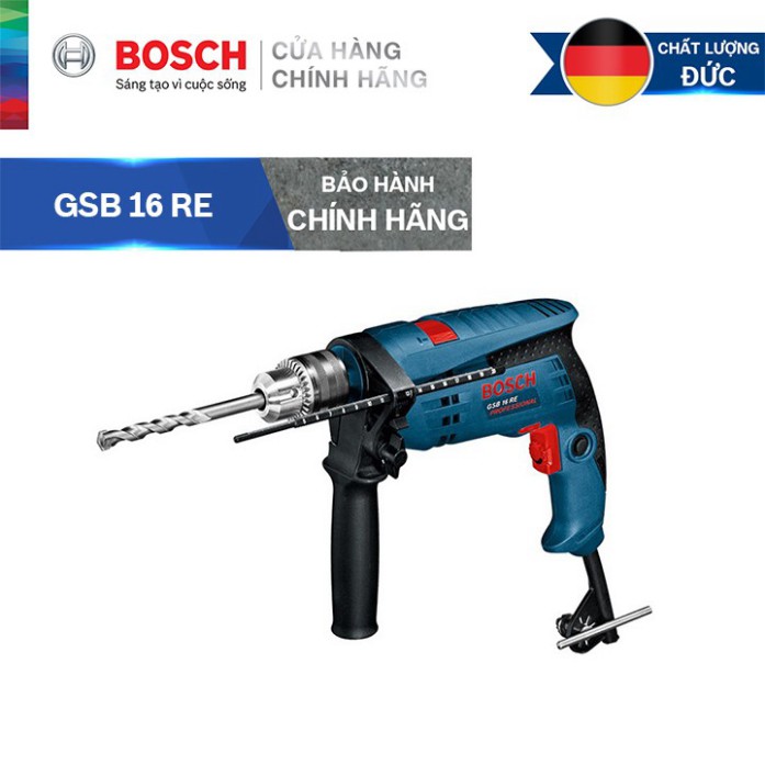 [HÀNG CHÍNH HÃNG] Máy Khoan Động Lực Bosch GSB 16 RE (Hộp Nhựa)