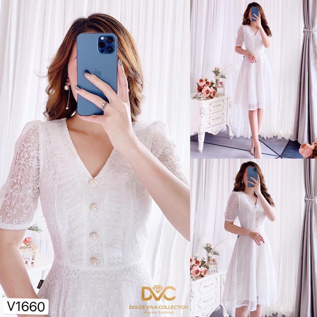 [VÁY ĐI TIỆC CƯỚI CAO CẤP] Váy ren trắng tay bồng | BigBuy360 - bigbuy360.vn