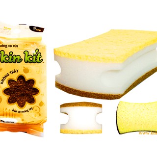Miếng cọ rửa không trầy 3 lớp Kin Kít