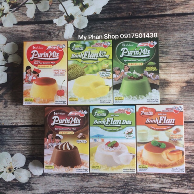 [Mã GROSALE2703 giảm 8% đơn 250K] Combo 06 hộp Bột làm bánh Flan Purin Mix (Tặng kèm 6 khuôn bánh)