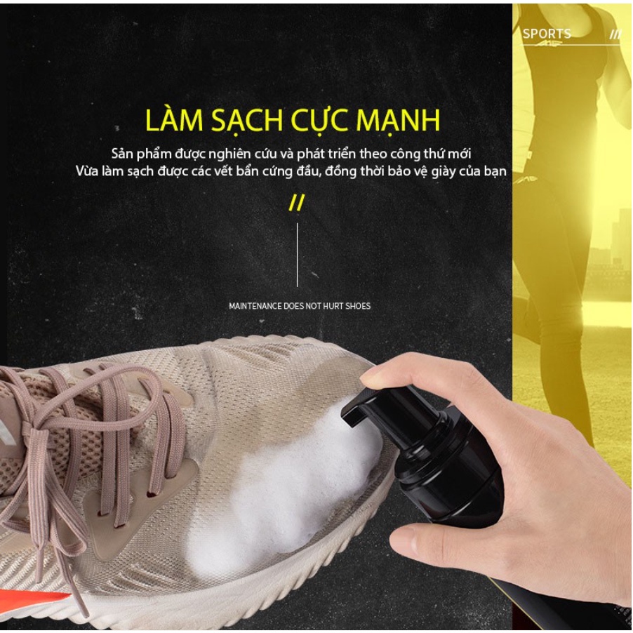 ❤️Tặng Khăn Lau❤️Bình Xịt Vệ Sinh Giày Cao Cấp Sneaker - Chai Xịt Bọt Tuyết Vệ Sinh Khử Mùi - Làm Sạch Giày Dép Nam Nữ