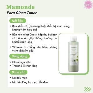 TONER DIẾP CÁ MAMONDE 250ml