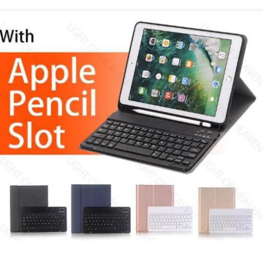 Bao da bàn phím Bluetooth iPad Pro 11 2020/ Gen 7 Gen 8 Pro 10.5/ Gen 6 17,18, 9.7, Air 3, Air 2, AirLưng Dẻo Có kay Bút