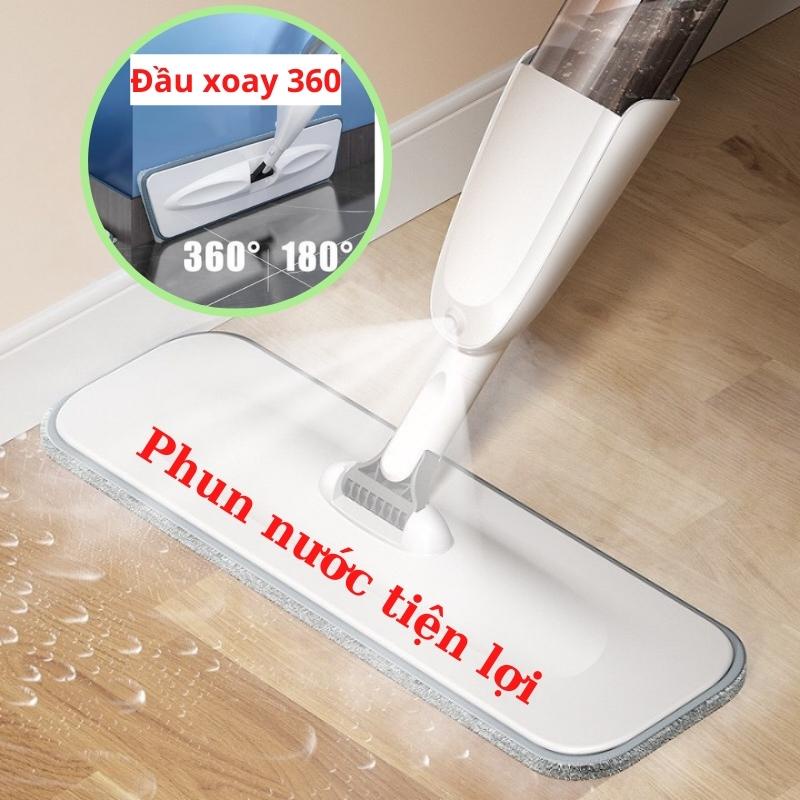 Cây lau nhà phun sương thông minh xoay 360 độ cán dài 125cm siêu sạch