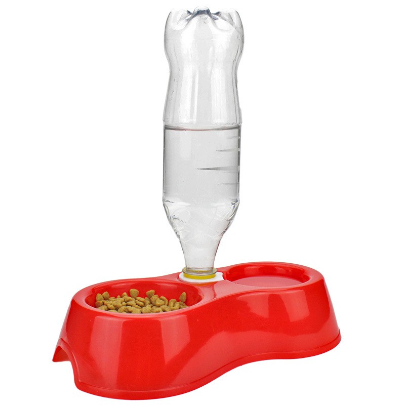 Tô đựng thức ăn cho chó mèo thú cưng có gắng bình nước tự động