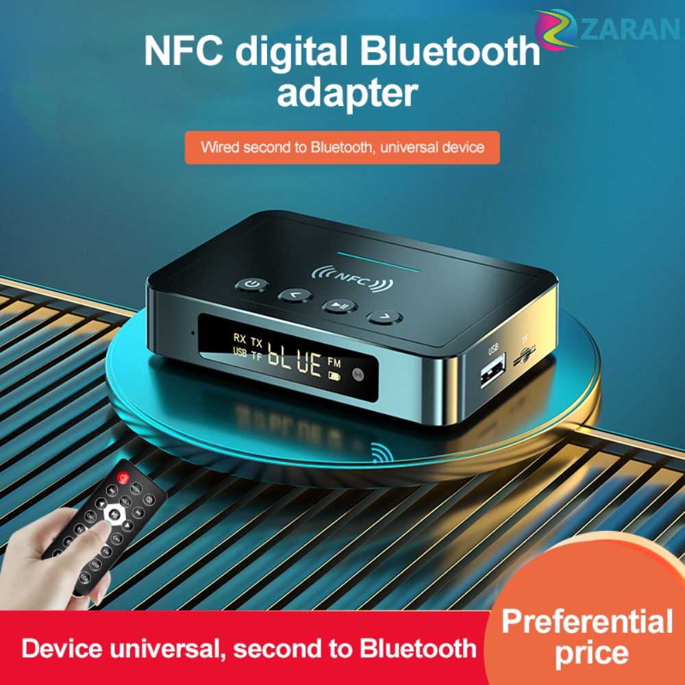 Bluetooth 5.0 wireless transmission head FM AUX NFC 3.5mm RCA Plug for PC Zaran TV headphones