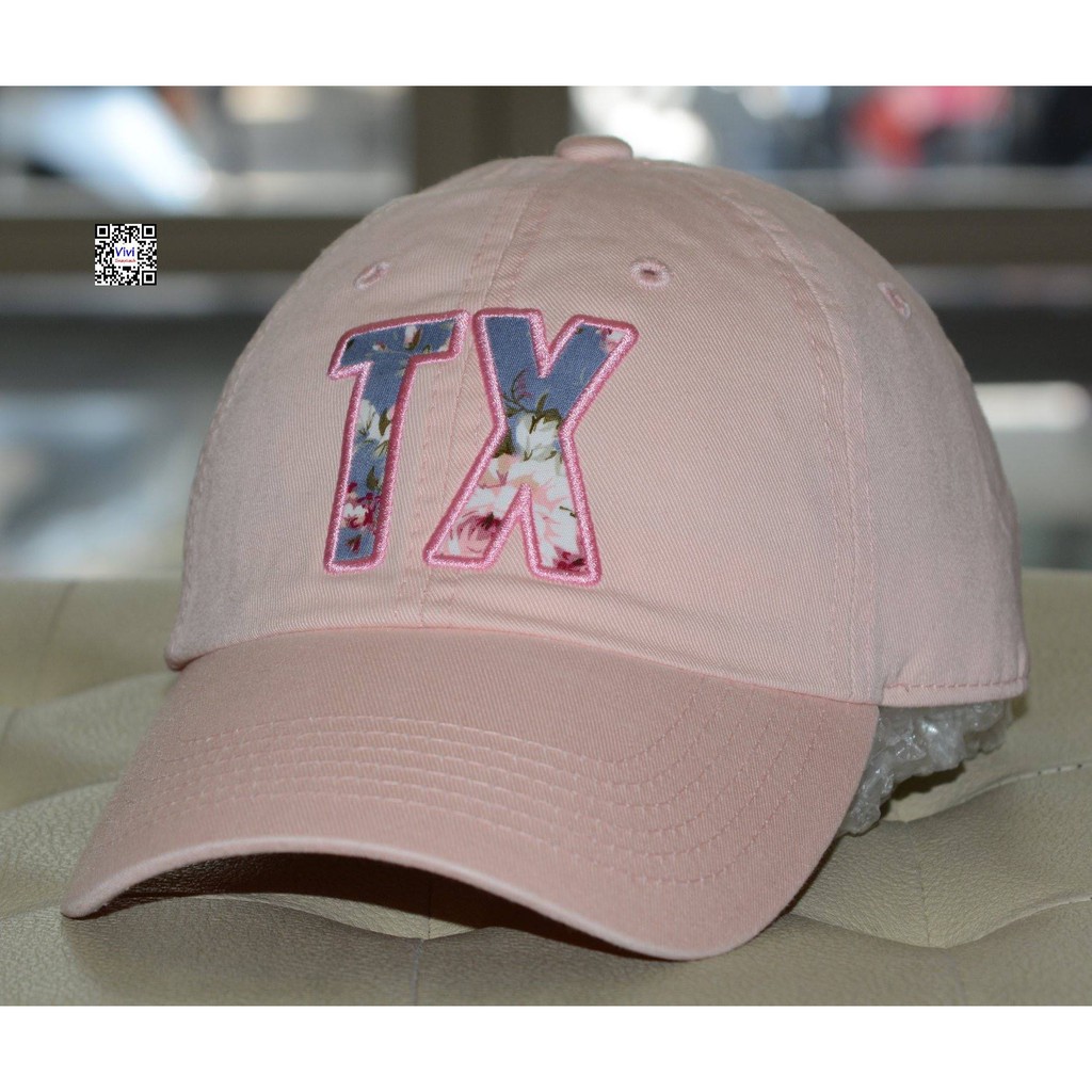 Nón thời trang kaki mềm logo TX,nón lưỡi trai màu hồng pantel chữ TX