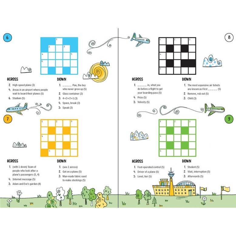 Sách Usborne giải ô chữ tiếng Anh - Travel Crosswords (chủ đề du lịch)