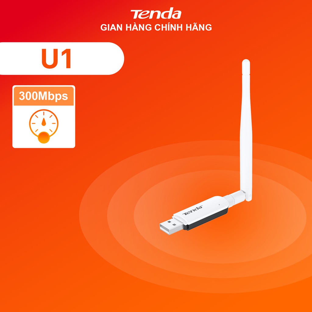 Tenda USB kết nối Wifi U1 tốc độ 300Mbps - Hãng phân phối chính thức ChopperGaming