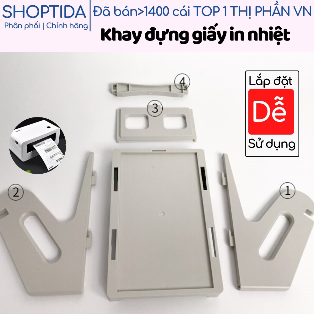 Khay kệ đựng giấy máy in nhiệt TMĐT Shoptida SP46, để đỡ treo cuộn và tệp