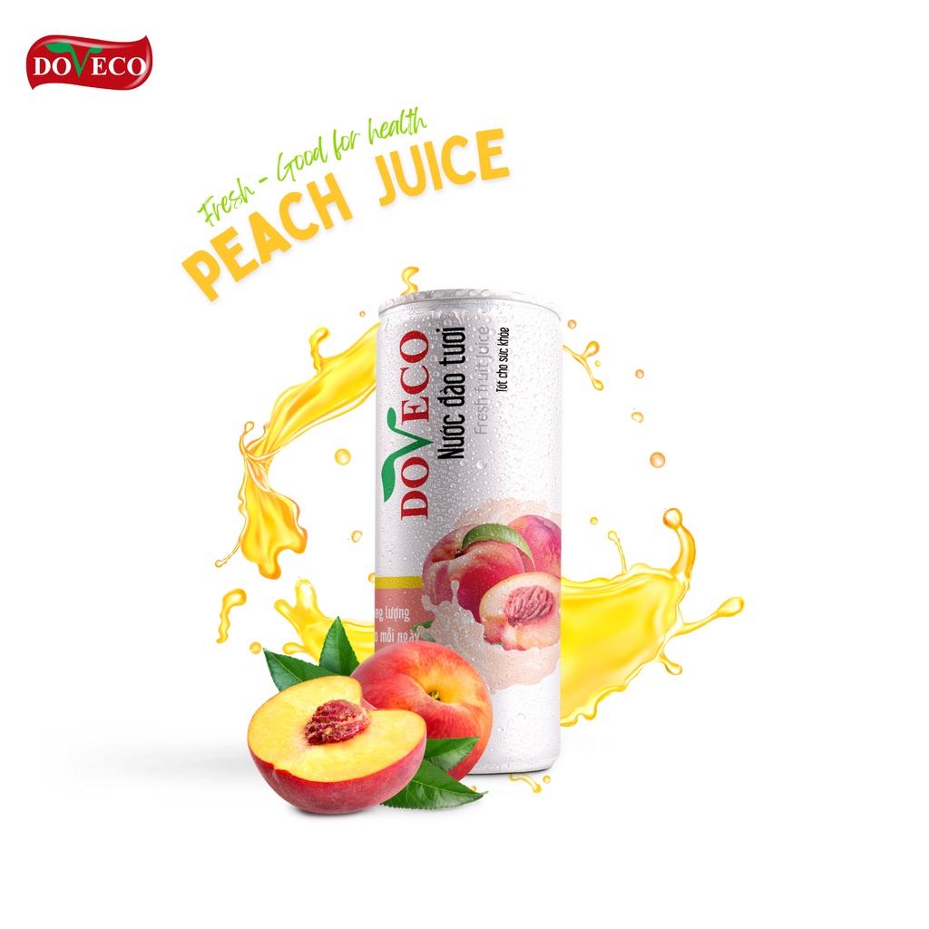 Nước ép Đào tươi Doveco - hương vị THẬT