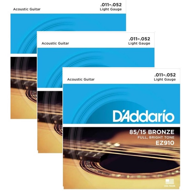 Dây đàn guitar acoustic D'addario EZ910 dây guitar sắt chất lượng Enzi