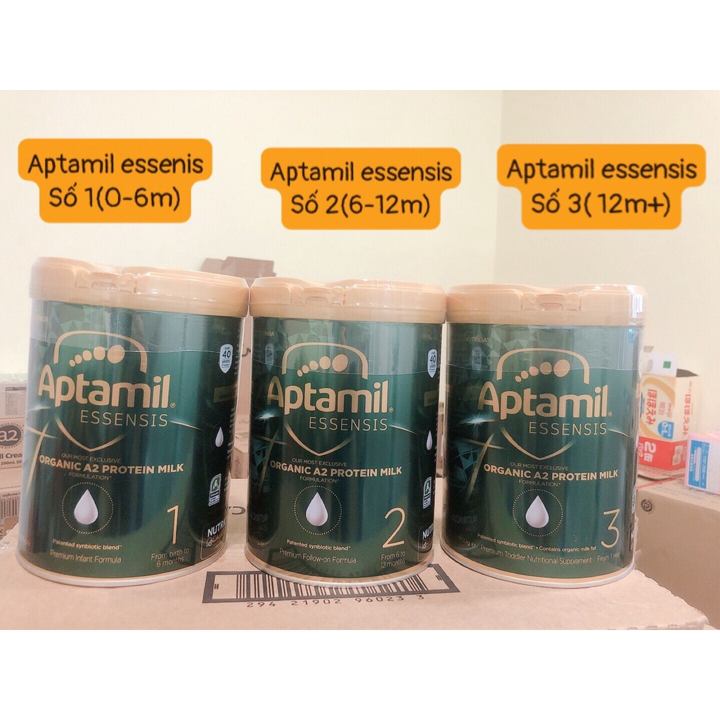 Sữa Aptamil Essensis cho bé 900g số 1 2 3 màu xanh lá