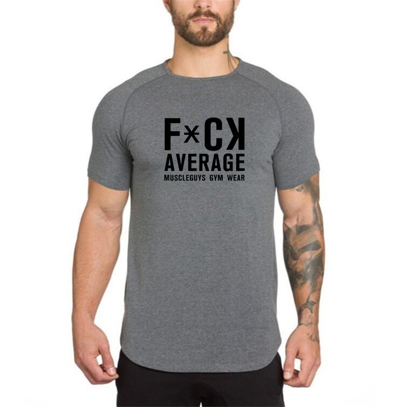 Áo Thun Thể Thao Nam Cổ Tròn In Chữ