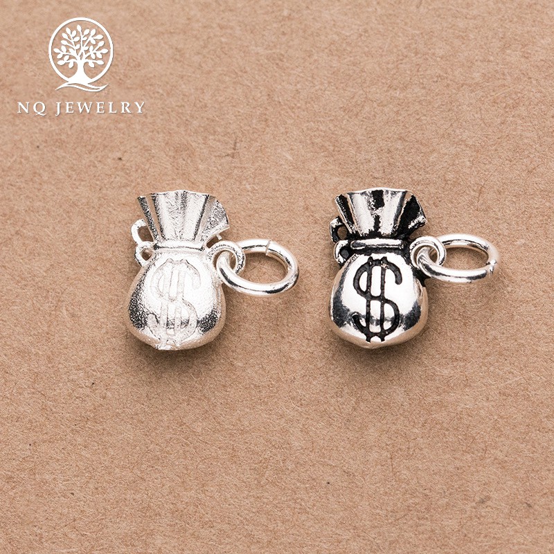 Charm bạc hình túi tiền mặt treo - NQ Jewelry