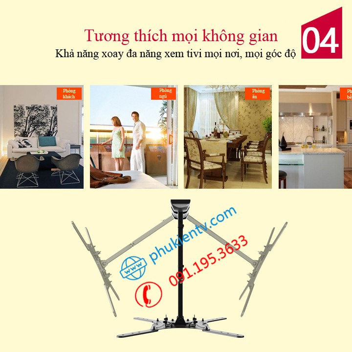 [ Chính Hãng ] Giá treo tivi xoay đa năng NB P4 32 - 55 inch - Giá Treo Tivi Góc Tường Tiện Lợi