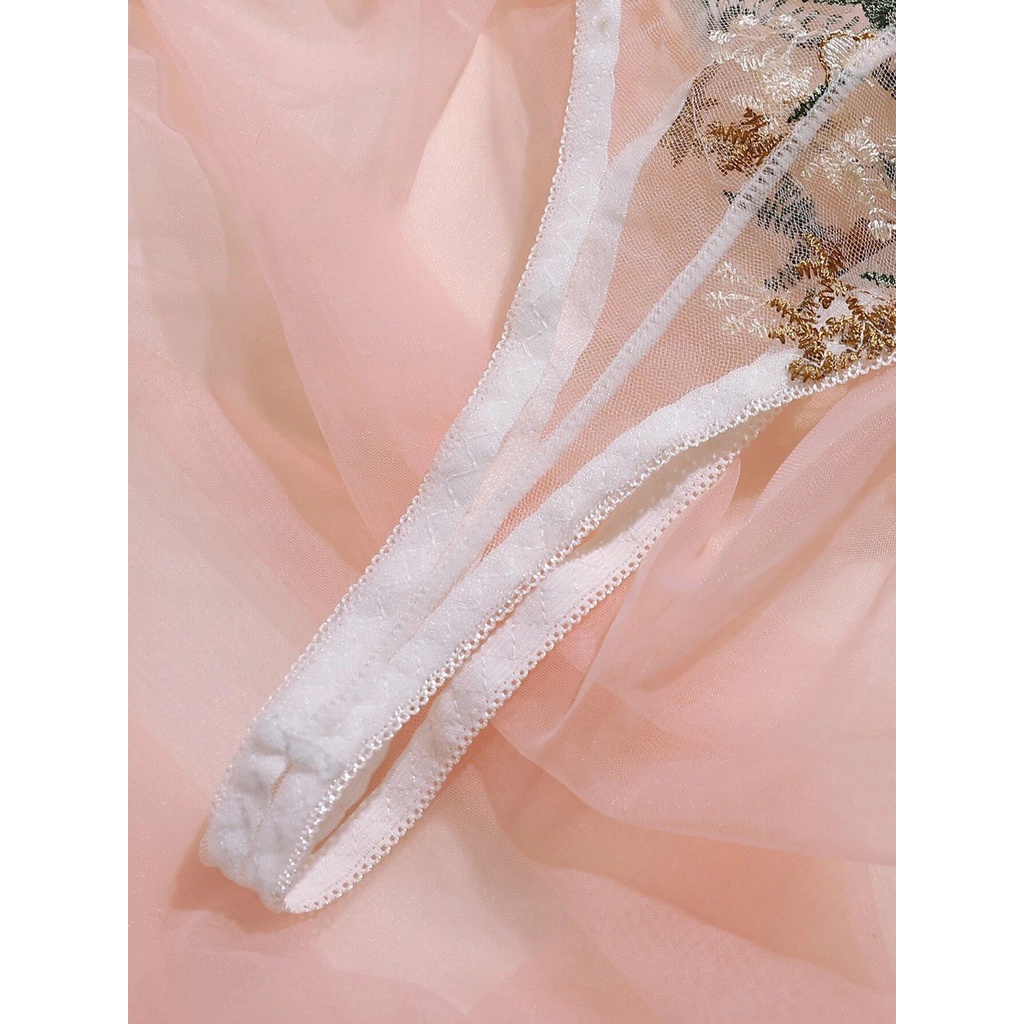 Set đồ lót vải ren xuyên thấu thêu họa tiết thời trang quyến rũ cho nữ | BigBuy360 - bigbuy360.vn