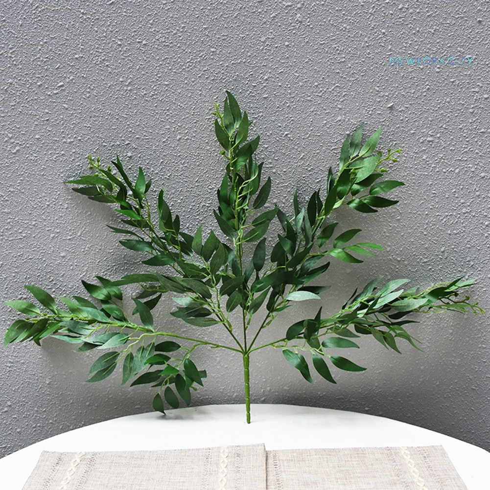 1 Nhánh Lá Liễu Nhân Tạo Trang Trí Nhà Cửa/Sân Vườn/Tiệc Cưới DIY