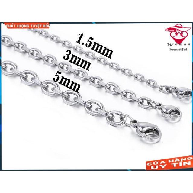 Dây chuyền inox nam chữ cong 5mm mẫu