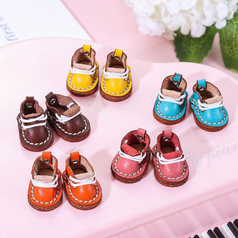 Giày Boot Da Bò Cho Búp Bê 1 / 12BJD 1 / 11 OB11