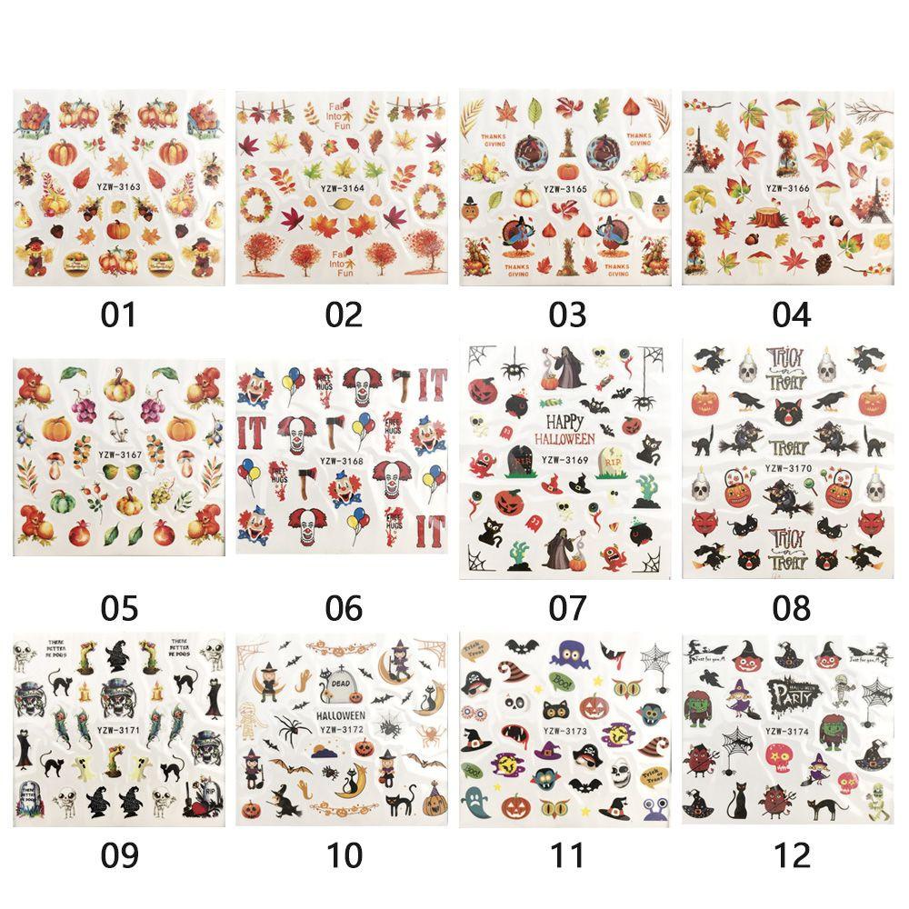 Nhãn Dán Móng Tay Làm Đẹp Hình Chim Công Halloween Giáng Sinh