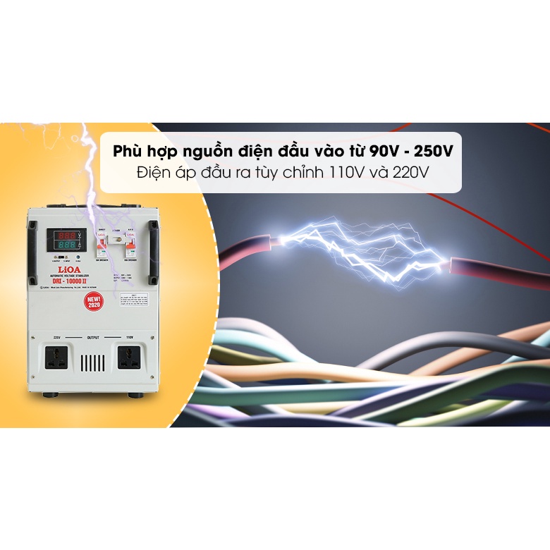[HÀNG CHÍNH HÃNG] Ổn áp LiOA 1 pha 10kVA DRI-10000II - Bảo Hành 2 Năm