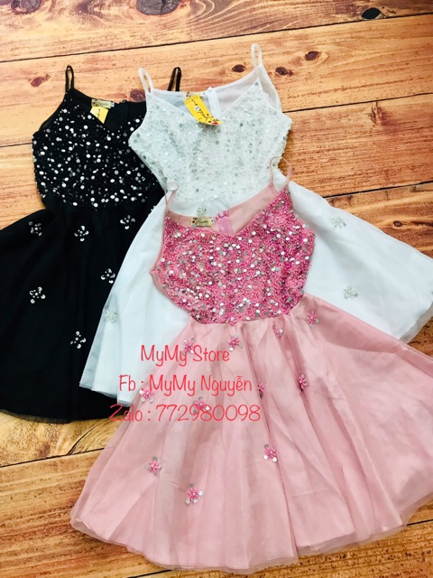 Đầm xòe 2 dây form ngắn mini công chúa kết cườm TRIPBLE T DRESS - SIZE M/L - MS39V