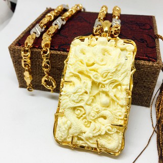 Dây Chuyền Nam Vip Bạc Thái Mạ Vàng, Vòng Cổ Nam Phong Cách | Jewelry Bảo Tín LNMS06 (dây và mặt) ( Màu Vàng)