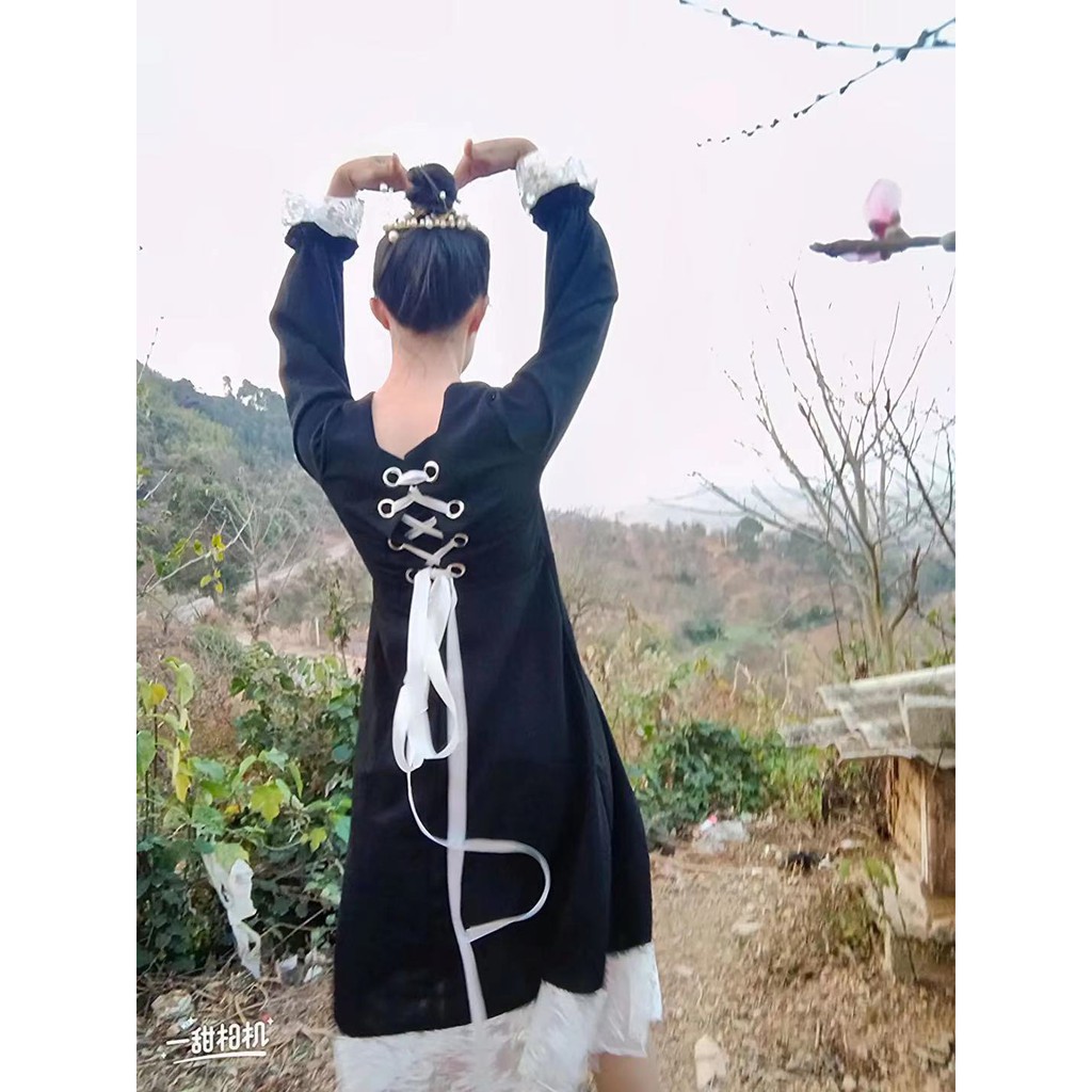 🖤Bộ sưu tập váy đen🖤 Đầm đen phối ren trắng phong cách công chúa dáng xòe nữ tính | BigBuy360 - bigbuy360.vn