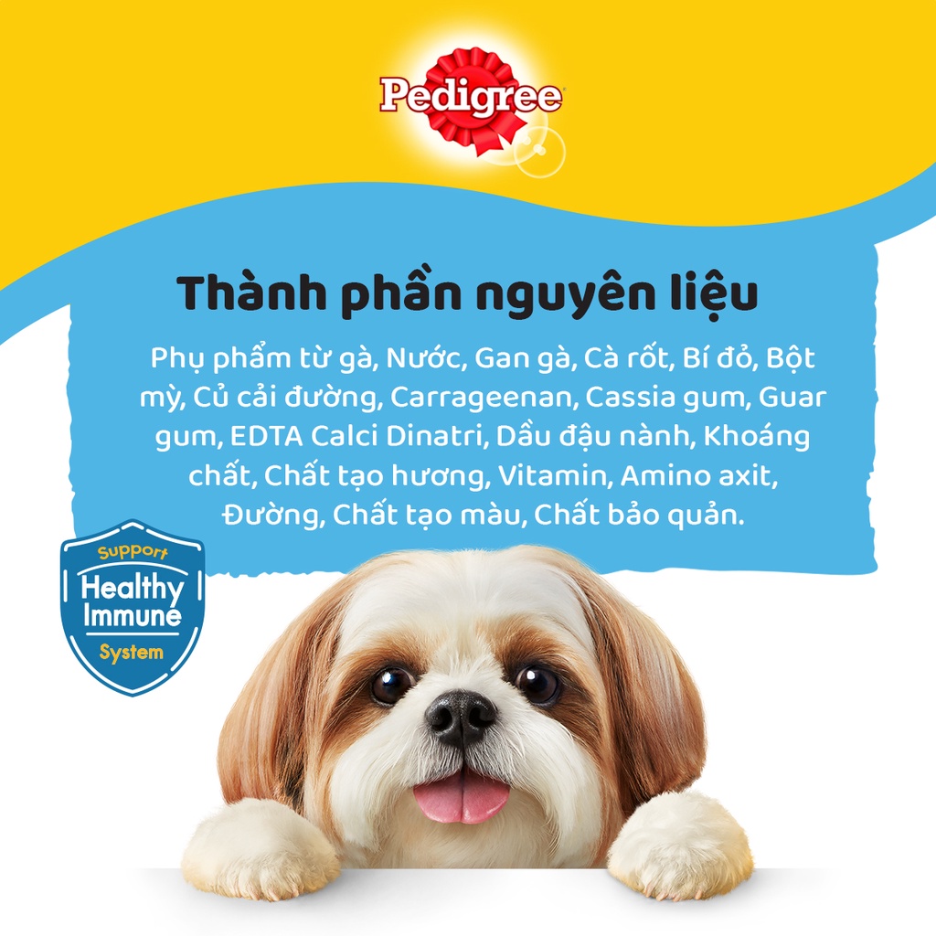 Bộ 12 Túi Thức Ăn Dạng Sốt Cho Chó Lớn PEDIGREE Mix 2 Vị 80G