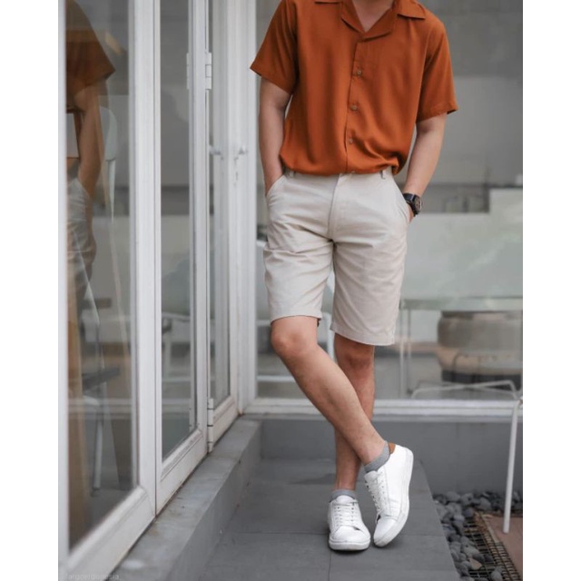 Quần Short Chinos Chất Liệu Trơn Thời Trang Cho Nam size 27-38