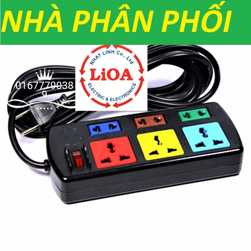 ổ cắm điện lioa 6 lỗ 3m
