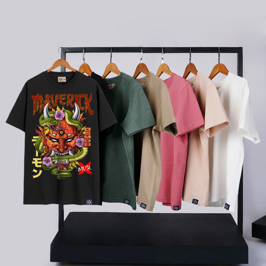 Áo Thun Unisex Nhật Bản Phông Nam Nữ  Đẹp In Hình Japane Quỷ Mặt Nạ Đỏ Phong Cách Xuất Khẩu MVR LL3785