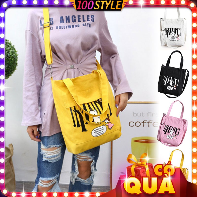 [Mã FASHIONT4WA2 giảm 10K đơn từ 50K] Túi Vải Tote Đeo Chéo Lạc Trôi Trong Rừng