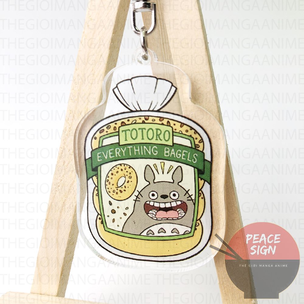 ( Mica trong acrylic ) Móc khóa anime My Neighbor Totoro vô diện ver BÁNH chibi anime