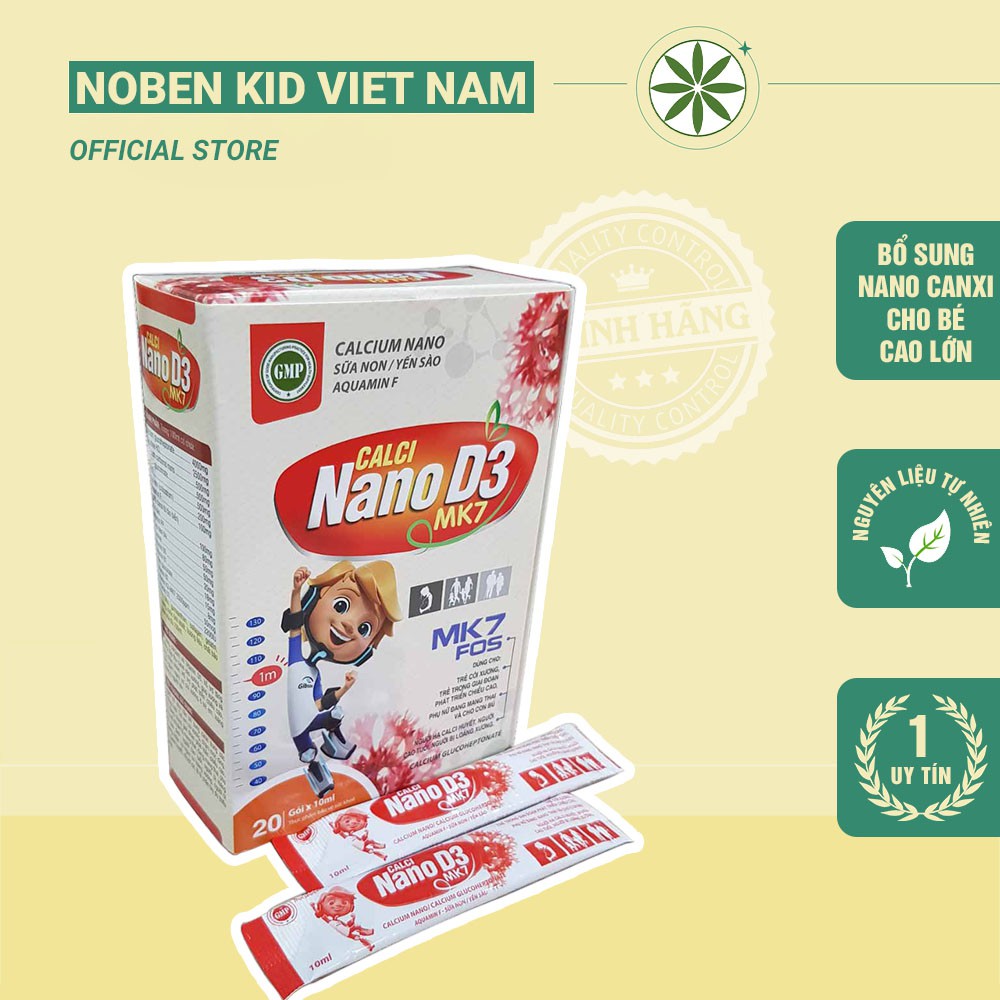 [CHÍNH HÃNG] Thực phẩm tăng chiều cao Calci Nano D3 MK7, vitamin D3, bổ sung hỗ trợ tăng cường hấp t