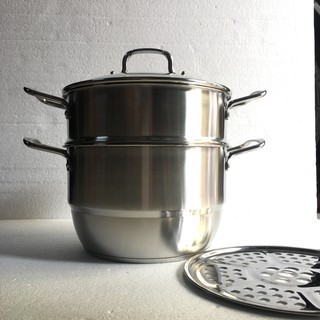 Nồi Hấp, Nồi Lẩu Inox Đa Năng Dùng Được TRên Mọi Loại Bếp, Nồi Hấp Cách Thủy
