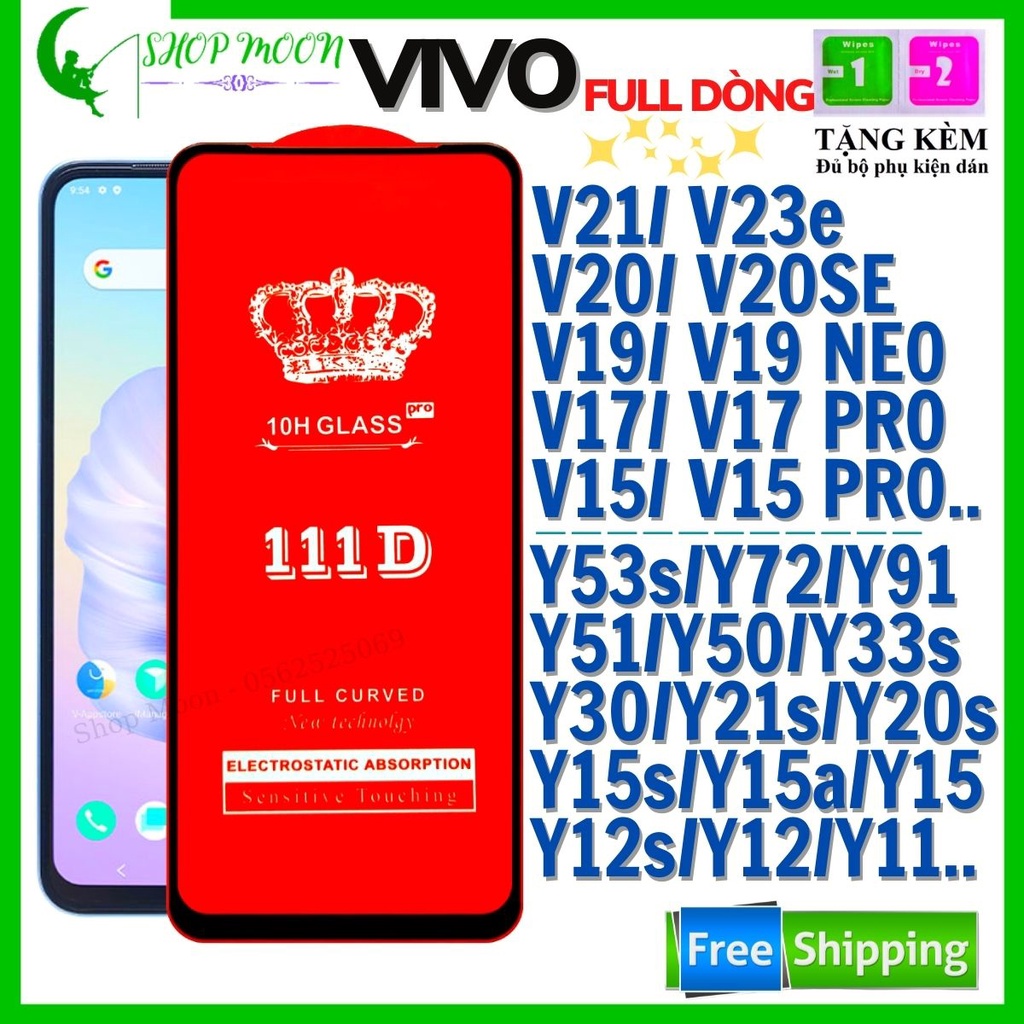 Kính Cường Lực VIVO Y1s/Y11/Y12/Y15a/Y15s/Y12s/Y20s/Y21s/Y30/Y33s/Y50/Y51/Y53s/Y72 5G/V15 PRO/V17 PRO/V19/V20/V21/V23E