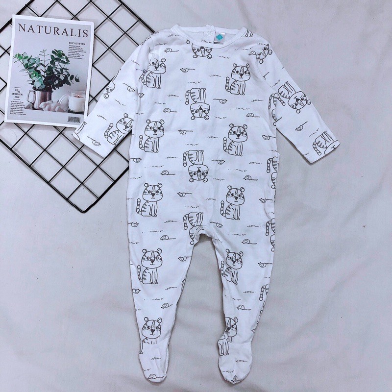 [Hàng lỗi] body hình hổ chất cotton nền trắng size:7-9kg