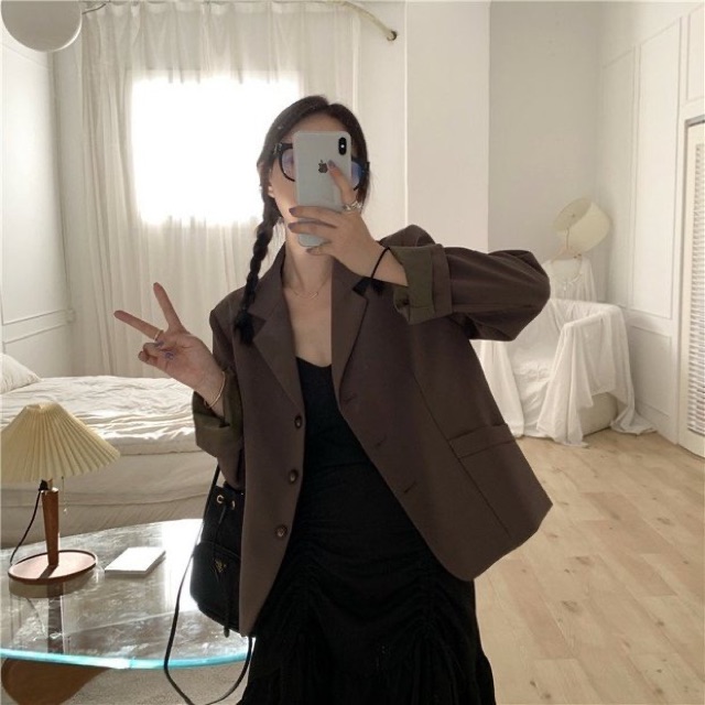Áo blazer ulzzang form ngắn có sẵn ❤️ | BigBuy360 - bigbuy360.vn