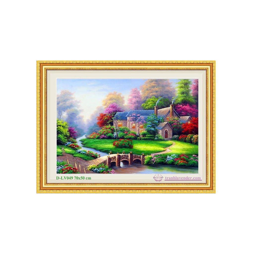 (chưa đính đá, chưa khung)Tranh đính đá Gia đình hạnh phúc 70x50