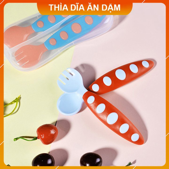 Thìa dĩa ăn dặm tập xúc, tập cầm an toàn cho bé