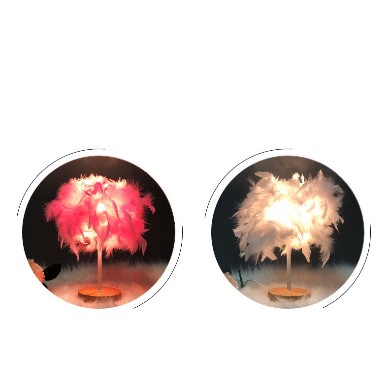 Đèn ngủ lông vũ trang trí phong cách bắc âu