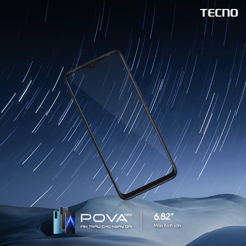 Điện Thoại Tecno Pova Neo (4GB+3GB)/64GB | (6GB+5GB)/128GB Pin  6000mAh - Ram mở rộng - BH 13 Tháng