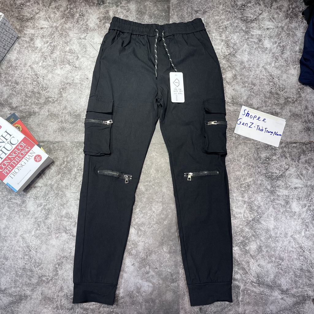 Quần Dài Nam Ống Côn , Quần Jogger nam Thiết Kế Mới Nhất Túi Hộp và Kéo Khóa Chất liệu Kaki thoáng Mát