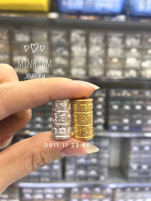 Charm bạc lu thống khắc chú Omani bạc S999-Minh Tâm Jewelry