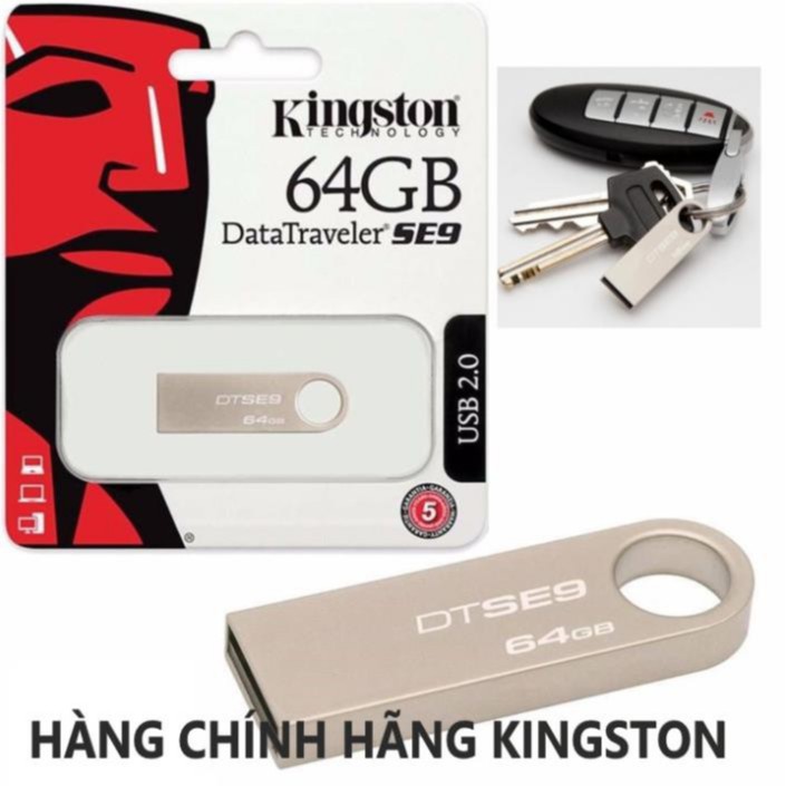 (Bảo Hành 1 đổi 1) USB 16gb Kingston SE9 2.0 Vỏ Kim Loại Chống Nước Nhỏ Gọn